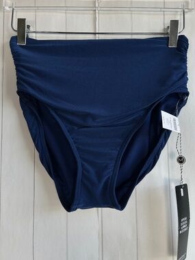 Magicsuit size 10 Shirred Jersey swim bottom tummy control full coverage blue